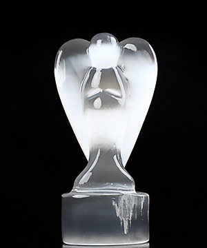 4.7" Selenite Carved Crystal Angel, Realistic, Crystal Healing