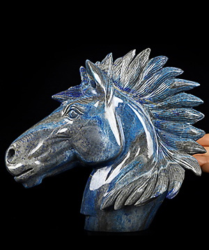 7.7 Lapis Lazuli Carved Crystal Horse Sculpture, Crystal Healing