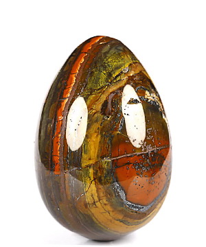 2.4" Colorful Tiger Iron Eye Carved Gemstone Crystal Egg, Crystal Healing