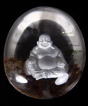 Phantom Quartz Rock Crystal Carved Crystal Buddha