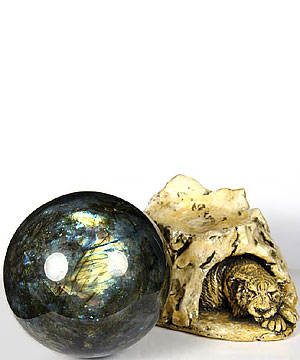 AMAZING FLASH HUGE 4.7" Labradorite Sphere, Crystal Ball