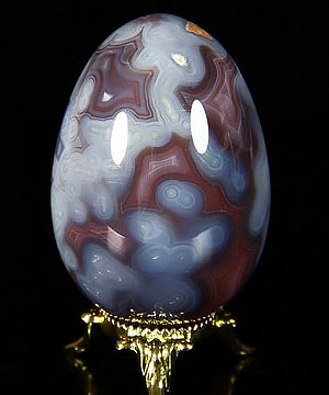 Fine Gemstone 2.5" Mozambique Agate Carved Crystal Egg #2700578