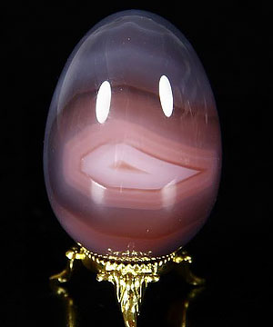 Fine Gemstone 2.6" Mozambique Agate Carved Crystal Egg #2700579