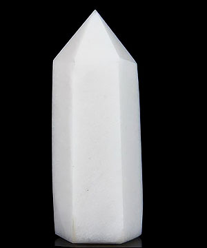 3.1" White Jade Carved Crystal Point/wand