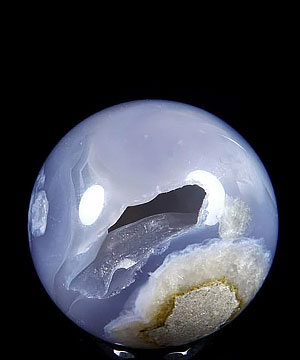 Gemstone Geode 1.5" Blue Chalcedony Sphere, Crystal Ball