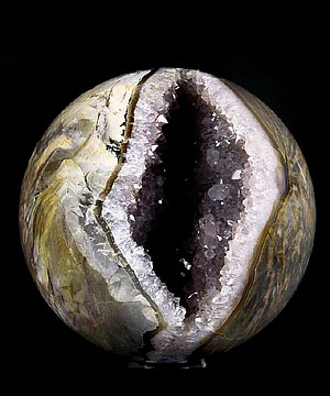 Stunning Geode HUGE 6.1" Dinosaur Egg Agate Sphere, Crystal Ball