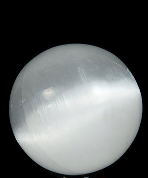 AMAZING FLASH Huge 3.8" Selenite Sphere, Crystal Ball