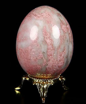 2.1" Pink Rhodonite Carved Crystal Egg