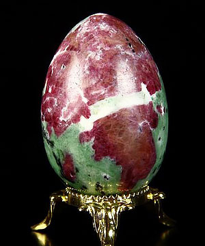 Gemstone 2.0" Ruby Zoisite Carved Crystal Egg