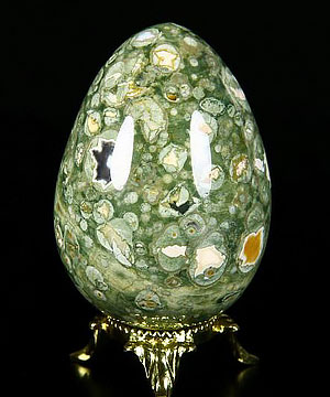 2.5" Rainforest Jasper Carved Crystal Egg
