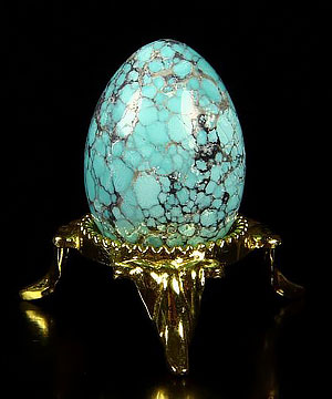 1.2" Turquoise Carved Crystal Egg