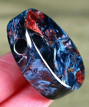 Blue & Red Pietersite Pendant,Chatoyant,Gemstone