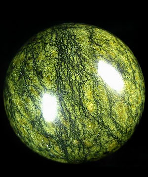 2.0" Green Reptile Skin Jasper Sphere, Crystal Ball