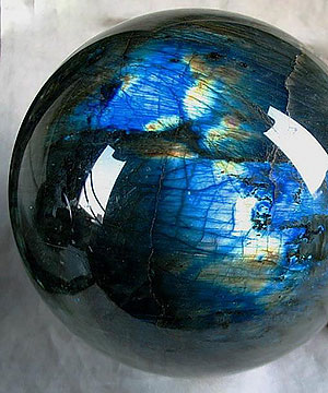 TITAN 6.2" Labradorite Sphere, Crystal Ball, flash