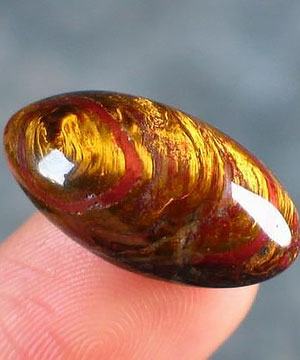 Gold & Red Pietersite Carved Crystal Ring Cabochon, Gemstone