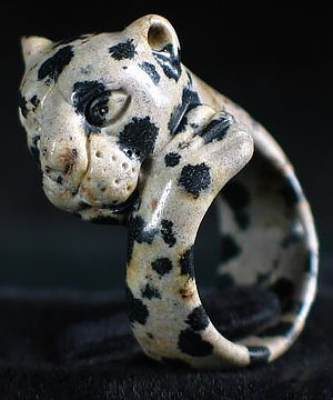 All Size, Dalmatine/Dalmatian Carved Leopard Ring