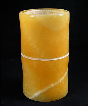 Beeswax Jade Carved Crystal Pen Container