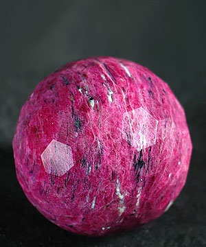 Larger 1.8" Ruby Sphere, Crystal Faceted Ball, Gemstone