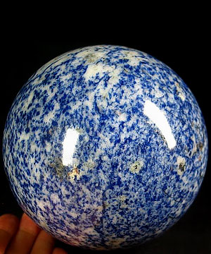 Giant 4.7" Blue Speckled Sodalite Sphere, Crystal Ball