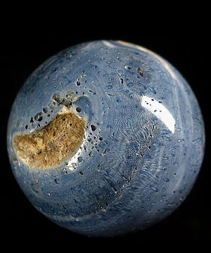 2.0" Blue Sponge Coral Sphere, Crystal Ball