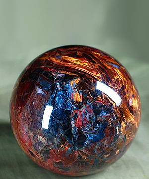 1.9" Blue, Gold & Red Pietersite Sphere, Crystal Ball,Chatoyant,Gemstone