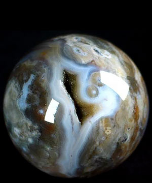 Geode 1.6" Ocean Jasper Sphere, Crystal Ball, Crystal Healing