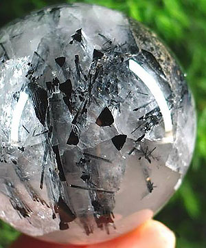 2.1" Tourmaline Quartz Sphere, Crystal Ball