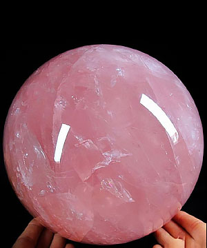 Giant 7.3" Rose Quartz Sphere, Crystal Ball, Crystal Healing