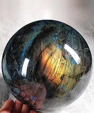 Unusual Flash, Titan 5.9" Labradorite Sphere, Crystal Ball