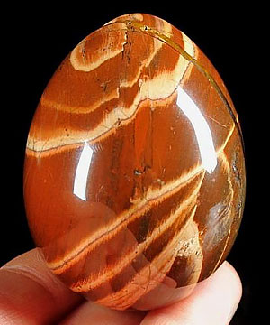 Red Striped Jasper Carved Crystal Egg