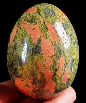Pink & Green Unakite Crystal Egg