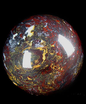4.1" Chinese Bloodstone Sphere, Crystal Ball