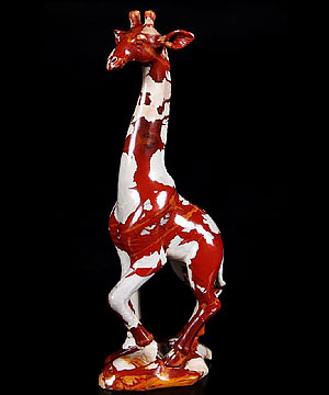 Red Noreena Jasper Carved Crystal Giraffe