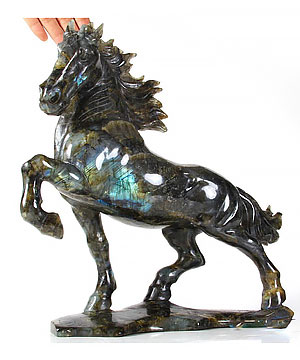 Labradorite Carved Crystal Horse Sculpture
