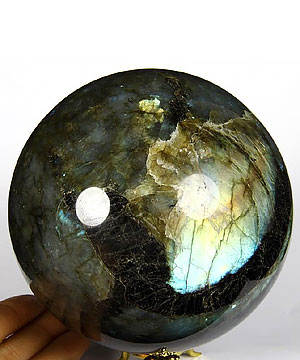 Flash Huge 4.5" Labradorite Sphere, Crystal Ball