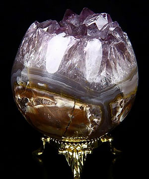 AMAZING 2.1" Amethyst Druse Carved Crystal Ball
