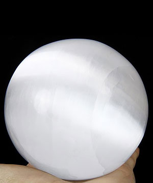 AMAZING FLASH Huge 3.6" Selenite Sphere, Crystal Ball