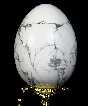 2.2" Howlite Carved Crystal Egg