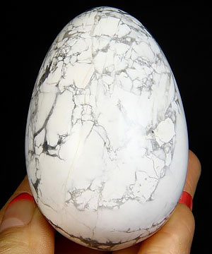 2.5" Howlite Carved Crystal Egg