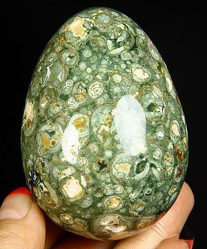 2.6" Rainforest Jasper Carved Crystal Egg