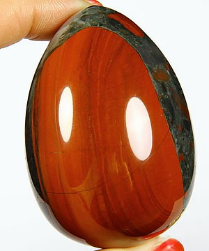 2.4" African Bloodstone Carved Crystal Egg