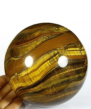 Gemstone Huge 4.5" Gold Tiger Eye Carved Crystal Ball