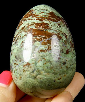 2.4" Green Opal Carved Crystal Egg