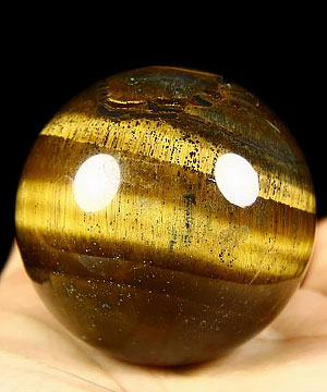 Amazing Flash Gemstone 1.8" Gold Tiger Eye Sphere, Crystal Ball