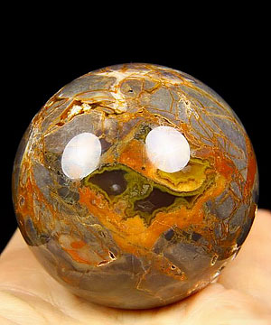 2.1" Dinosaur Egg Agate Sphere Crystal Ball