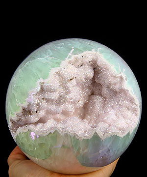 Rainbow Huge 5.2" Agate Sphere Crystal Ball Geode, Crystal Healing