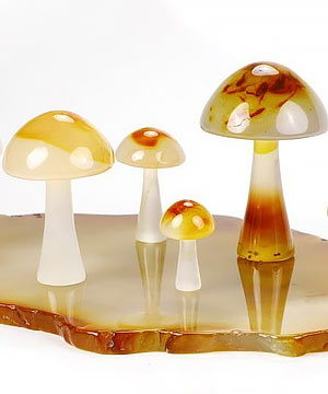 Beautiful 8.5" Carnelian Crystal Mushroom Sculpture
