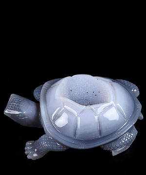 Huge 5.9" Agate geode Carved Turtle Crystal Tortoise, Realistic, Crystal Healing