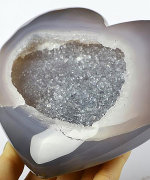 9.7" Agate geode Crystal Heart, Crystal Healing