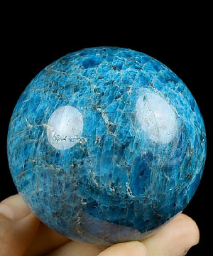 2.0" Blue Apatite Carved Crystal Sphere, Crystal Healing